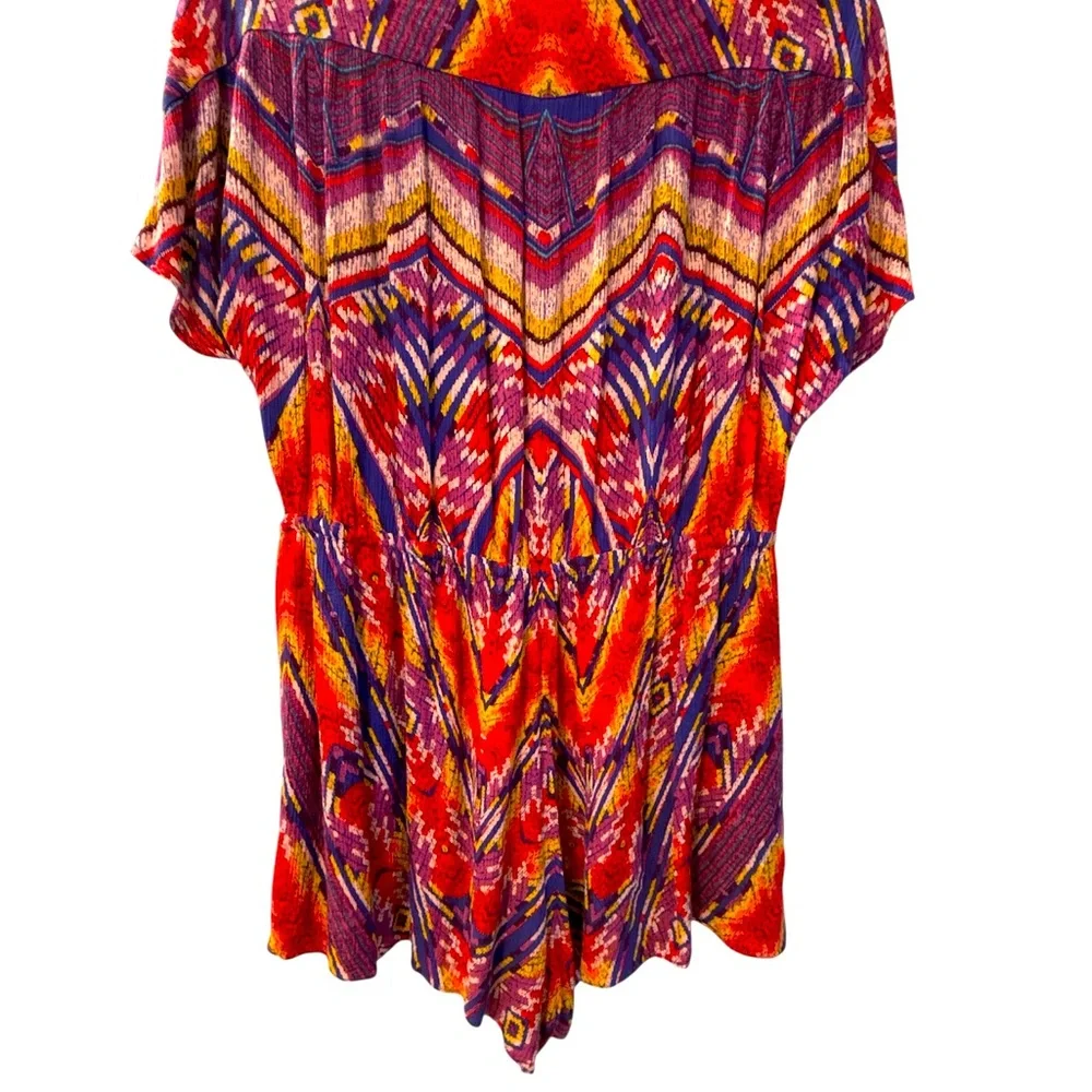 Free People Multicolor Patterned Romper EUC Size Lg , bright and fun! - Picture 7 of 10